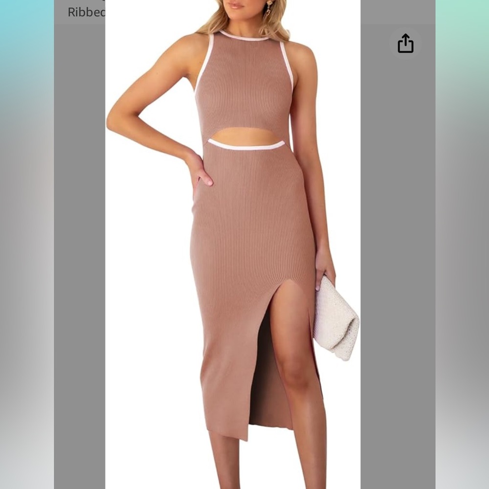 Amazon tan cut out dress